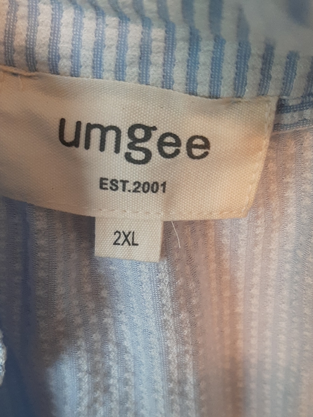 Umgee 2x Striped Light Blue Stripe Ruffle Neck Women’s Top , PRETTY, NEW - Picture 5 of 8